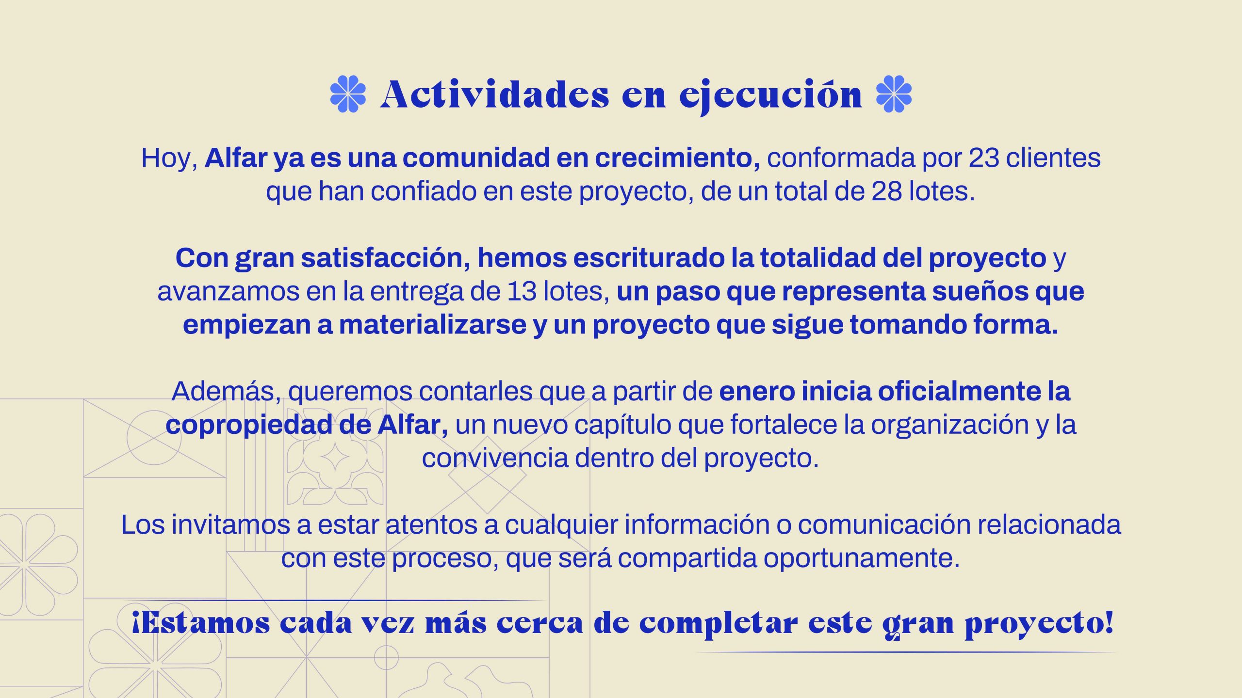 AVANCES DE OBRA ALFAR NOVIEMBRE